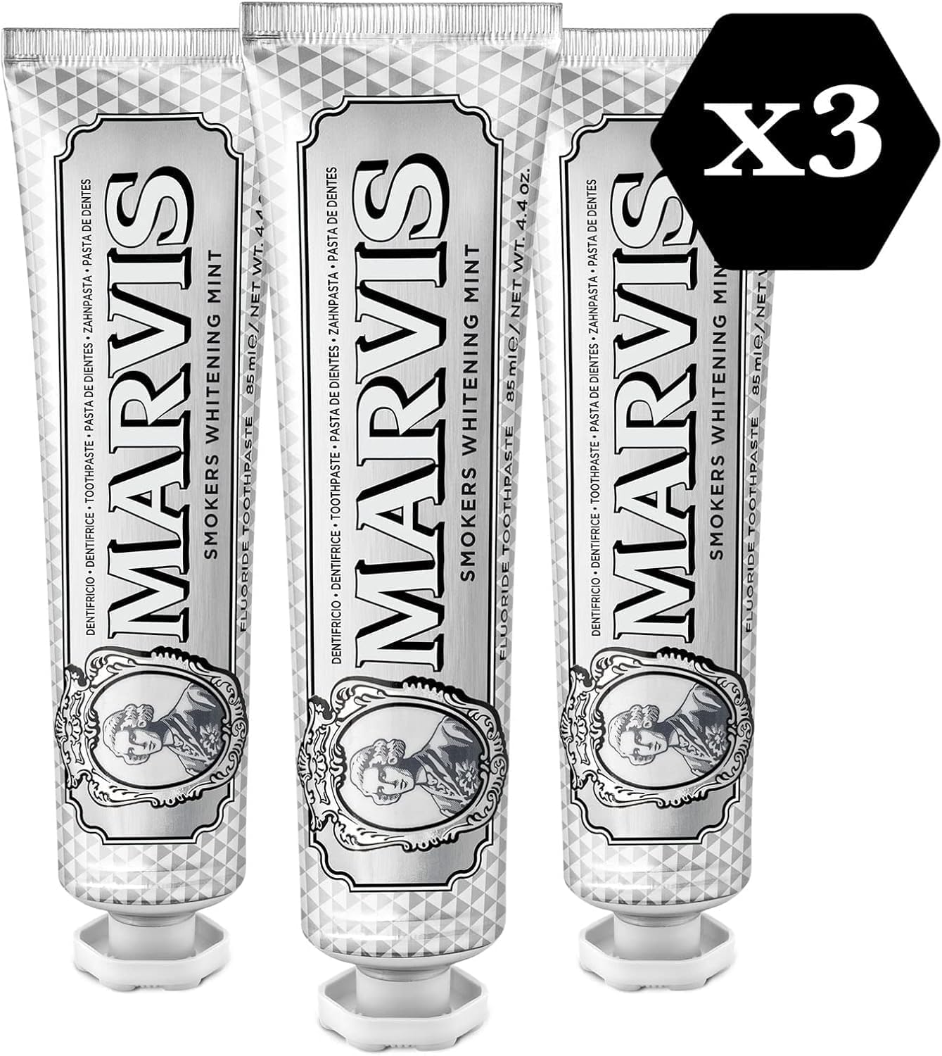 ⭐️  Marvis Smokers Pasta dentífrica branqueadora menta 3 × 85 ml